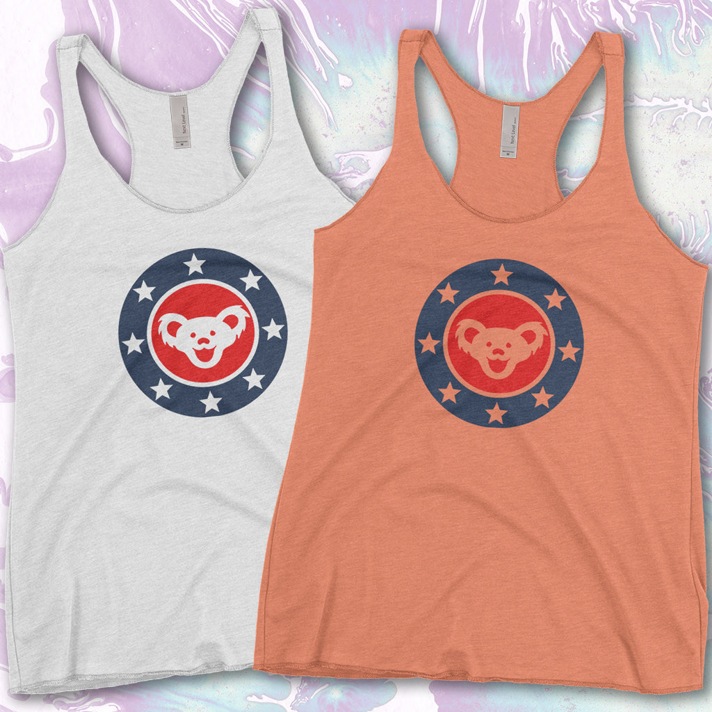 Classic 70's GD Bearhead! Printed on Ladies Next Level Racerback Tank