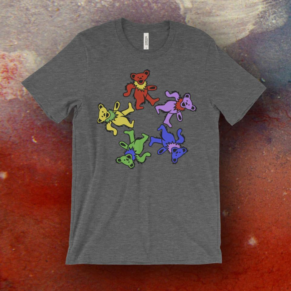 Grateful Dead Inspired Dancing Bears Screen Printed T-Shirt