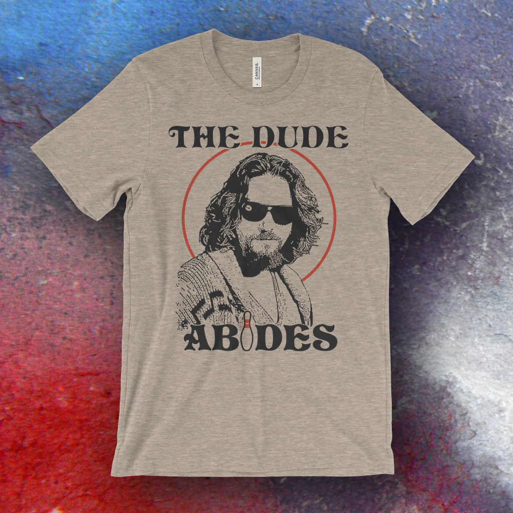 Big Lebowski Inspired The Dude Abides Screen Printed T-Shirt