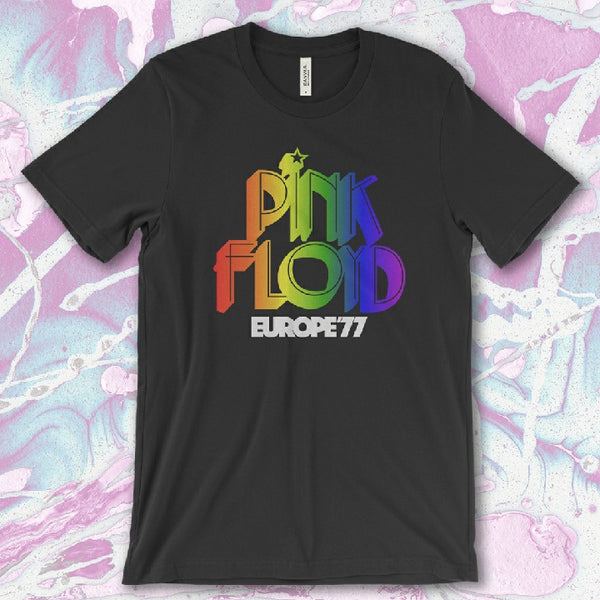 Pink Floyd Inspired Europe 77 Unisex Bella + Canvas Tee and Unisex Next Level Raglan